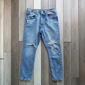 Levi's 501 women’s distressed straight-leg jeans